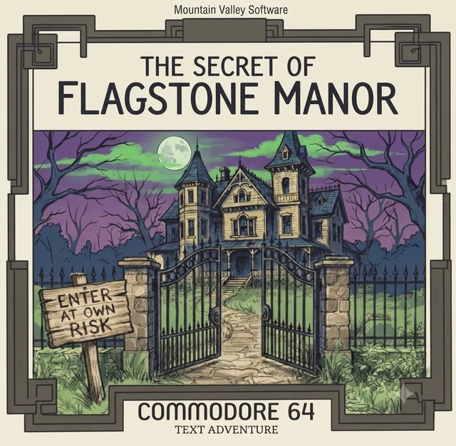 Cover made for the modern Commodore 64 conversion of The Secret of Flagstone Manor