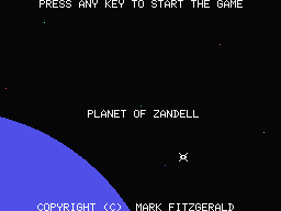 Title screen — “Copyright (C) Mark Fitzgerald”
